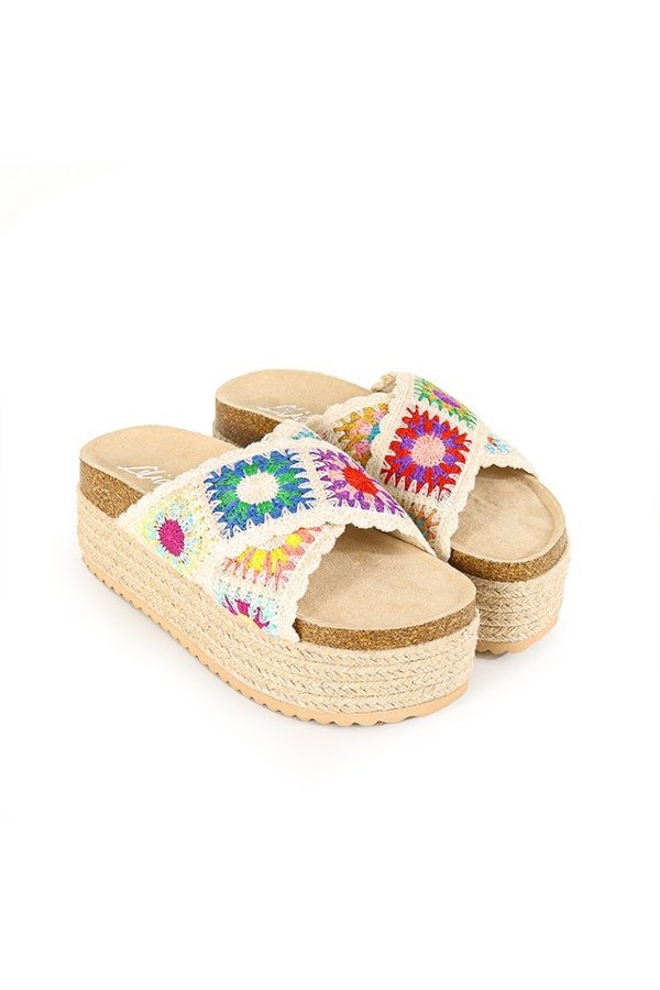 "Crochet" Platform Sandal