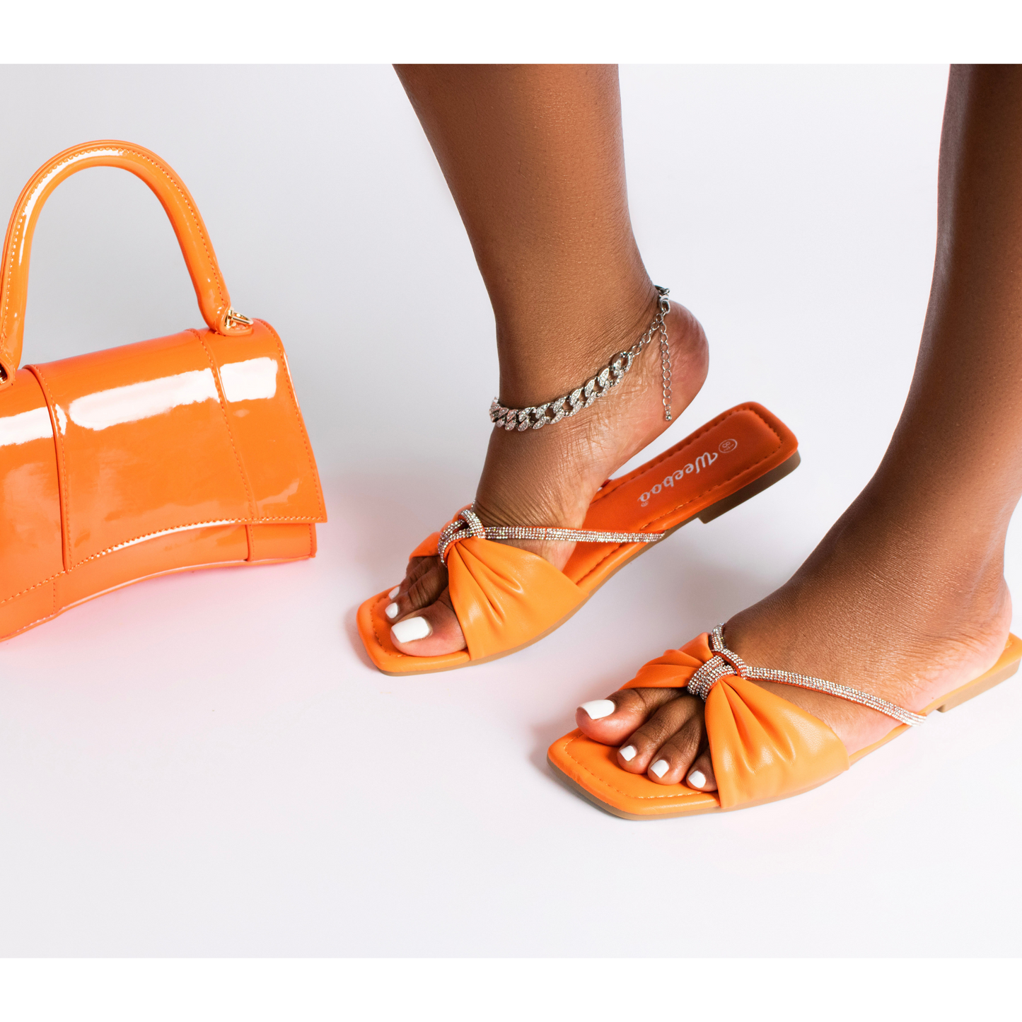 "Sophisticated" SandalBright orange sandal with rhinestones.
Comfortable for any occasion.
True to size.SandalsK Monae'sK Monae's"Sophisticated" Sandal