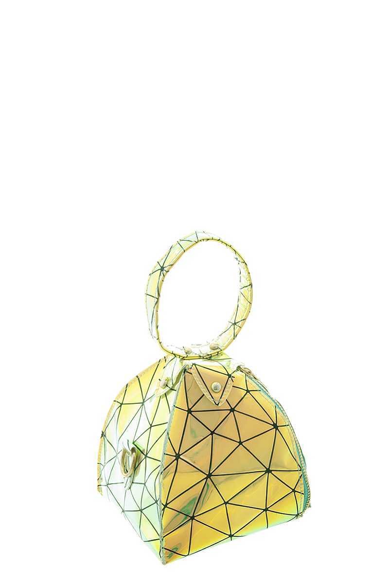 "Hold it" HandbagThis sleek wristlet is designed in a 3D triangular shape that catches the eye with its iridescent color. Perfect for any occasion, this small accessory adds a touch HandbagsK Monae'sK Monae's"Hold