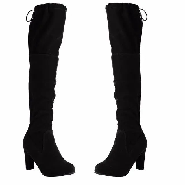 "Diva" BootsExperience the luxurious feel of faux suede with our "Diva" Boots. These thigh high boots feature a stylish chunky heel, perfect for making a statement. Keep in mindBootsK Monae'sK Monae's"Diva" Boots