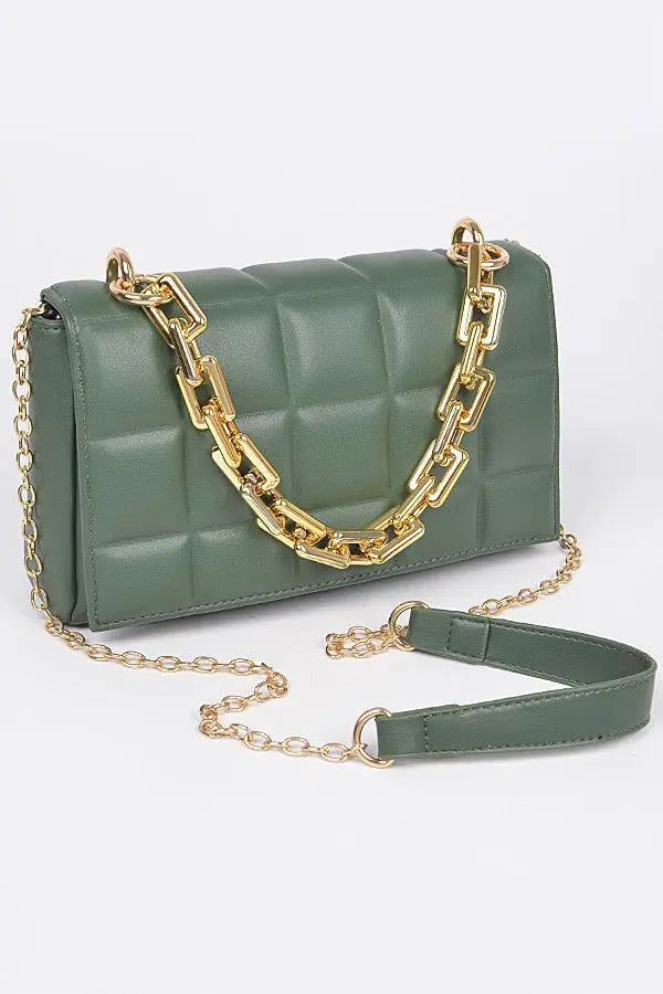 "Exclusive" HandbagThis Big Square Quilted Cross Body Bag boasts a stylish double-chained purse of standard proportions.HandbagsK Monae'sK Monae's"Exclusive" Handbag