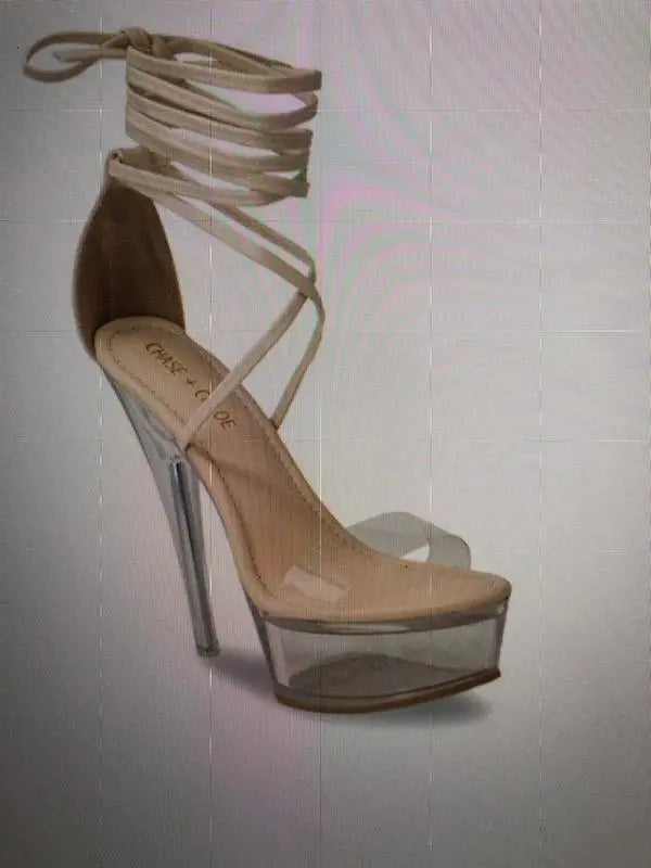 "Strut Her" HeelClear heels with straps. 
Great for a night out.
True to size.HeelsK Monae'sK Monae's"Strut