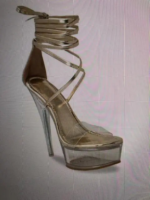 "Strut Her" HeelClear heels with straps. 
Great for a night out.
True to size.HeelsK Monae'sK Monae's"Strut